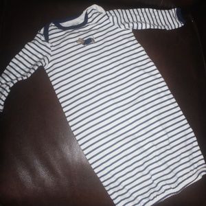 Little Me Navy White Striped Sleeper Dachshund Dog size 0-3 mo EUC